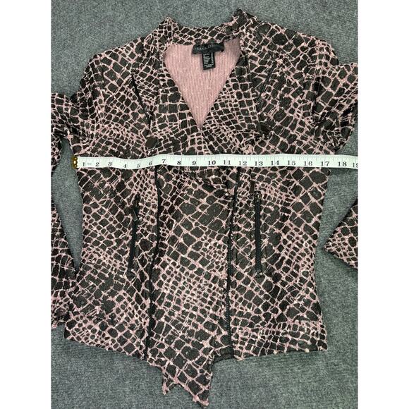 Frank Lyman Blazer Women’s 8 Textured Crocodile Pattern Avant Garde Pink Black - Picture 8 of 12